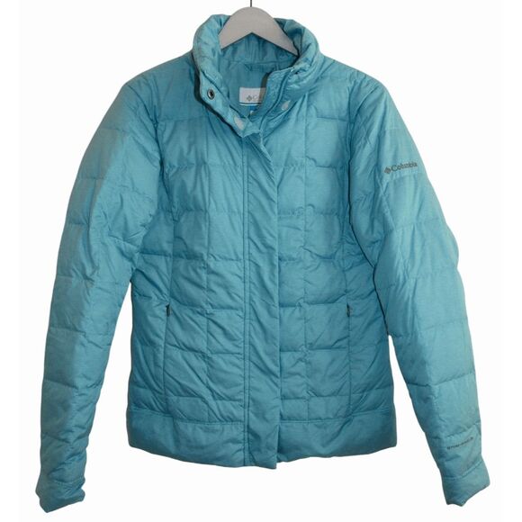 Columbia Down Insulated Puffer Coat Jacket Omni-Shield Blue Size M - Picture 1 of 8